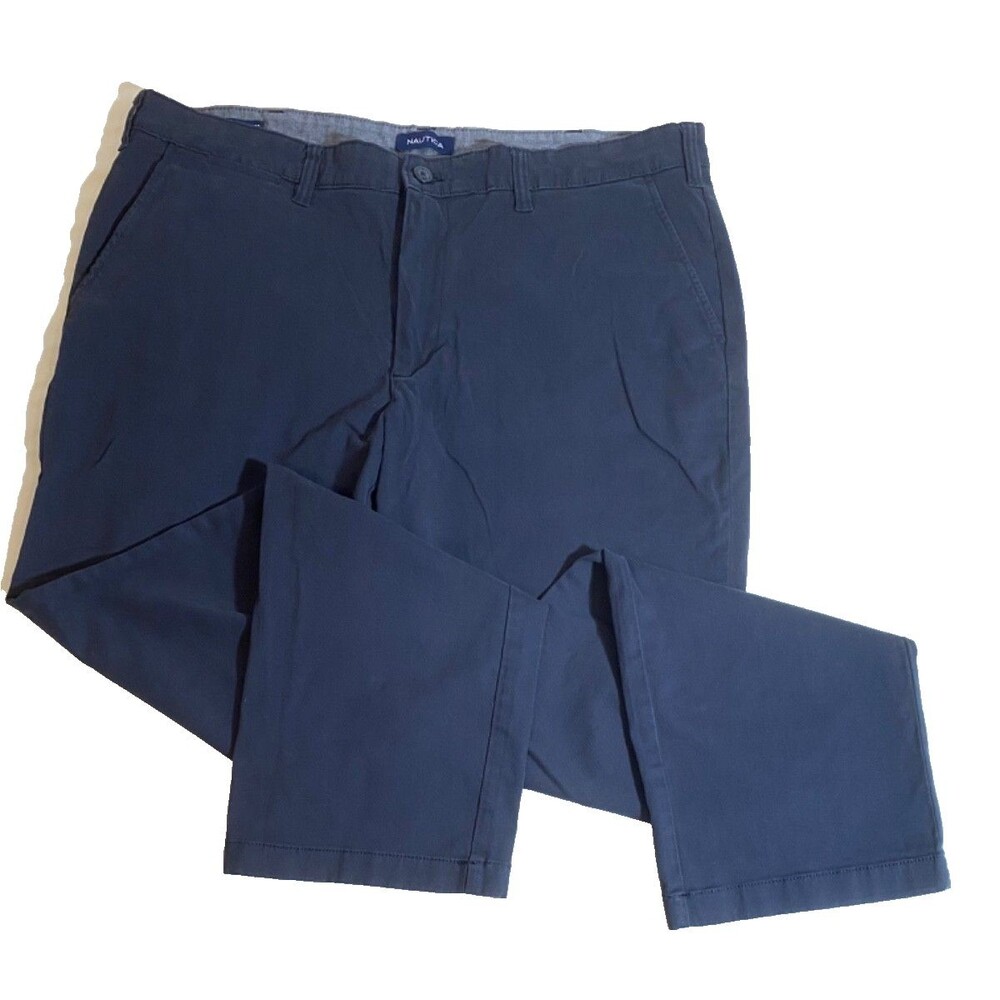 Nautica Chino Pants~Men's 38x32~Dark Navy Blue~Straight Leg~Cotton~Soft Feel